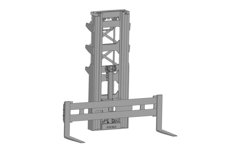 A Triplex mast on the multidirectional sideloader.