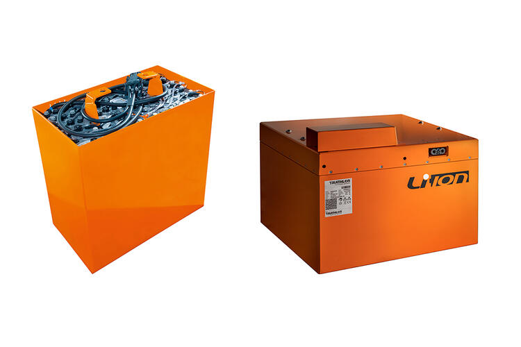 HUBTEX Blai-Säure - und Lithium-Ionen-Batterien