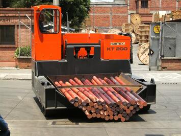 A drum transporter in the metal industry.